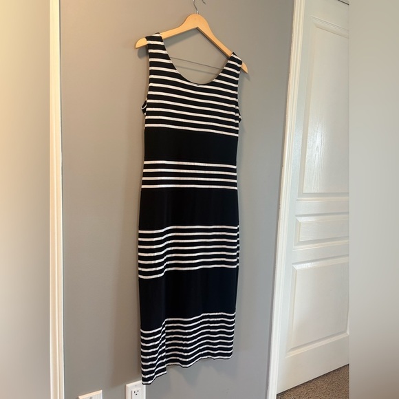 Jospeh Ribkoff Sleeveless Black and White Striped Dress size 10 - Picture 7 of 11